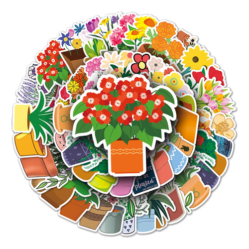 Adesivos De Grafite De Plantas E Flores Em Vasos De Calcoma