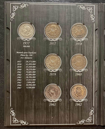 Moneda 1 Peso Morelos Tepalcate Plata .100 1957 (Usado)