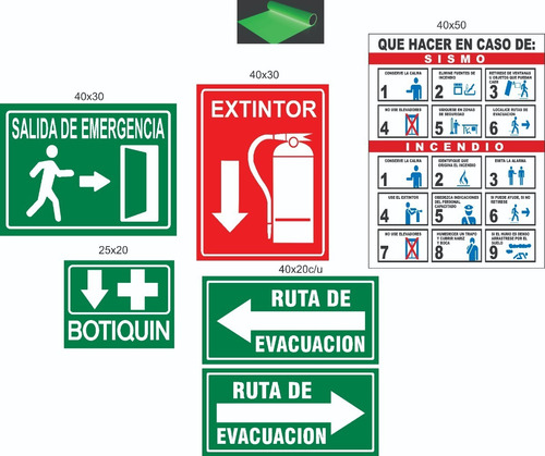 Señalamiento Letrero En Estireno Paquete Con Fotoluminicente