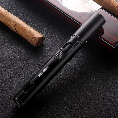 OXYGLOW Encendedor De Antorcha A Prueba De Viento Encendedor De Gasrecargable De Butano De Un Solo Chorro Para Vela, Soldadura, Parrillas, Velas Y Campamentos (negro)