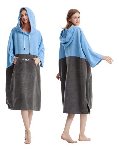 Hiturbo Bata Cambiadora, Poncho De Surf Absorbente De Secado