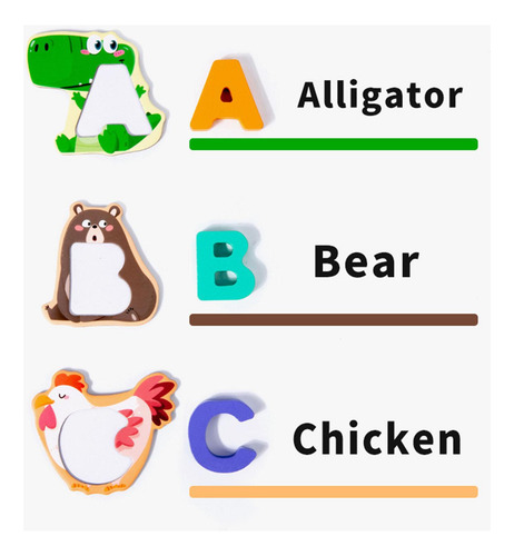 Alfabeto Emparelhamento Quebra-cabeça Montessori Brinquedo