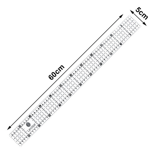 Régua 5x60 Cm Acrílico Patchwork Corte Artesanato
