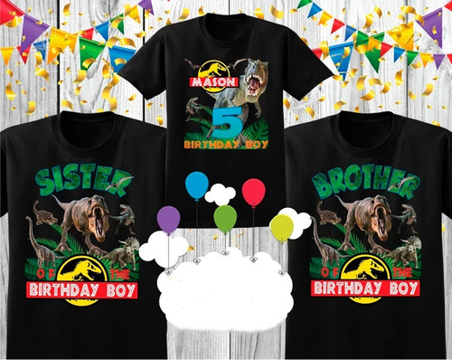 Franelajurassic Park,cumpleaños Camisas Familiar Dinosaurios
