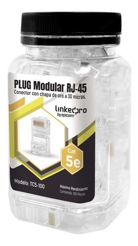 Conector Plug Rj45 Cat5e Plastico Linkedpro