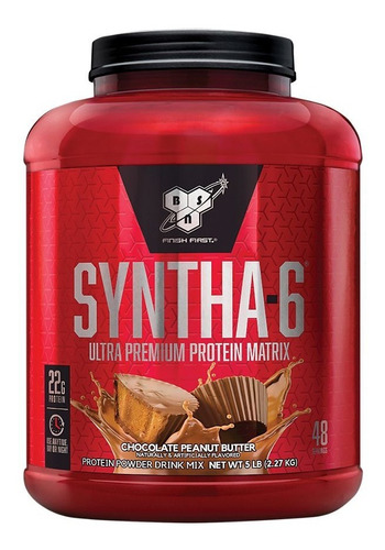 Suplemento en polvo BSN  Ultra Premiun Protein Matrix Syntha-6 proteína sabor chocolate cake batter en pote de 2.27kg