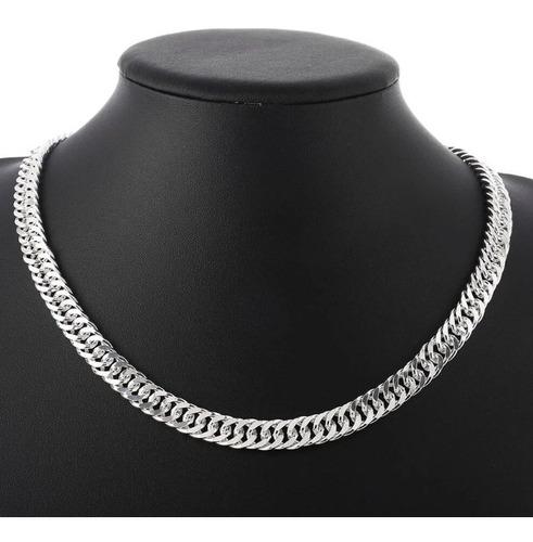 Collar Clásico Hombre Grueso 6mm, 50 Cm De Plata 925.