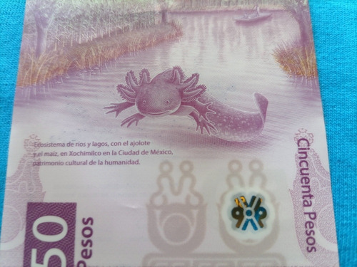 Billete Cien Pesos Ajolotito A B 9678727 Triple 7 Suerte (Usado)
