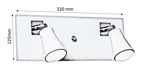 Imagen 2 de 10 de Spot Aplique Pared 2 Luces Acero Blanco Negro + Led Gu10