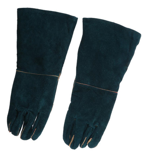 Guantes Resistentes Al Calor De Material Cuero, 40cm Verde