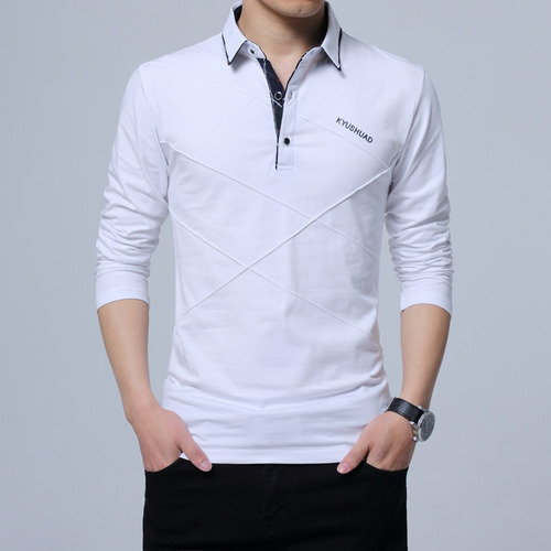 Camiseta Larga A Rayas Para Hombre, Camiseta Casual De Algod