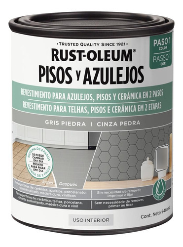 Revestimiento Pisos Y Azulejos Parte 1 Interior Rust-oleum Acabado NO APLICA Color Gris piedra