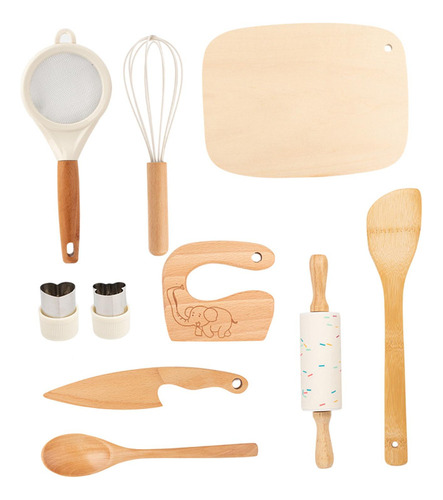 Para Z0hz 10 Piezas De Madera Niños Para Cocinar Juego De