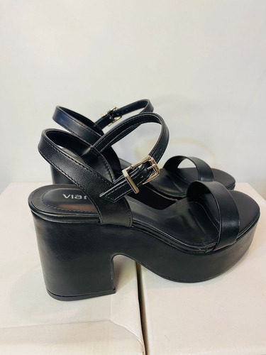Sandalias Via Marte Negras Con Plataforma! Nueva Temporada Negro 37