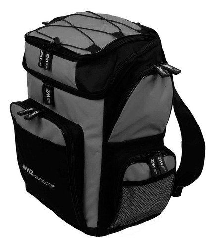 Mochila De Pesca 9 Bolsos Cinza - Wz Fishing Cor Cinza-escuro