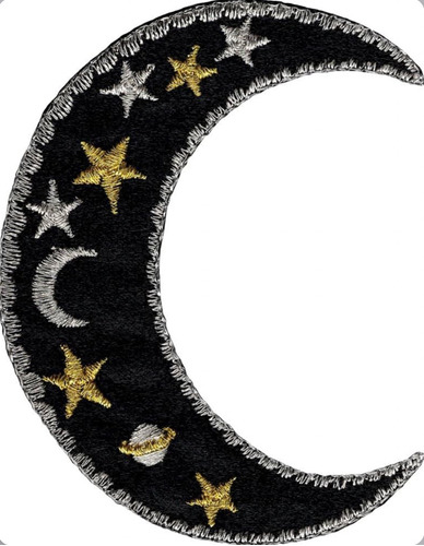 Parches Bordados Luna Con Estrellas