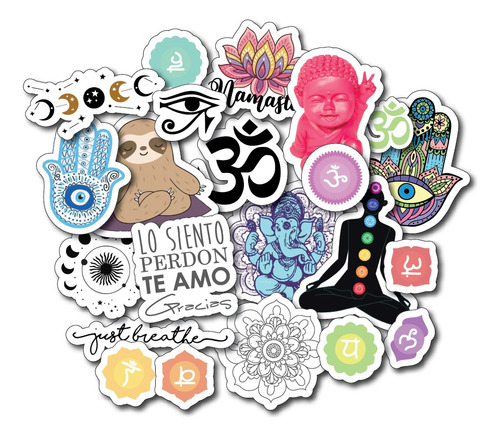  Stickers Calcos Yoga Meditacion Namaste  X22 Termo Compu