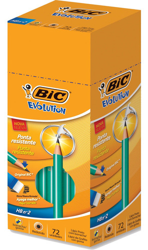 Caixa Com 72 Lapis Bic Evolution Com Borracha
