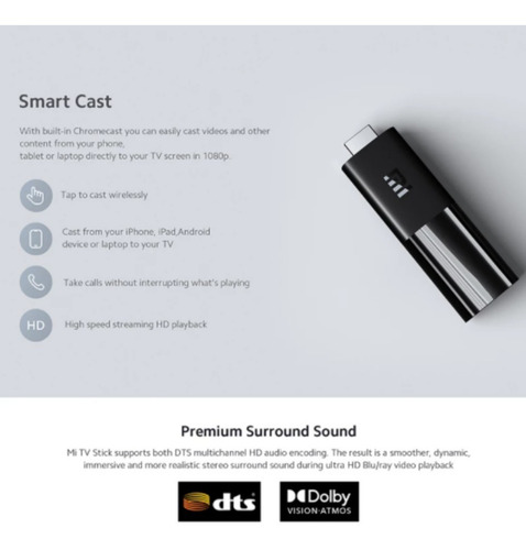 Xiaomi Mi Tv Stick Global / Android Tv / Chromecast + Tienda