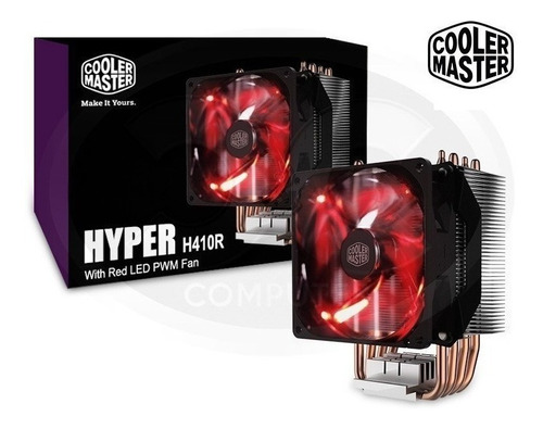 Cooler Cpu Coolermaster Hyper H410r Led Vermelho