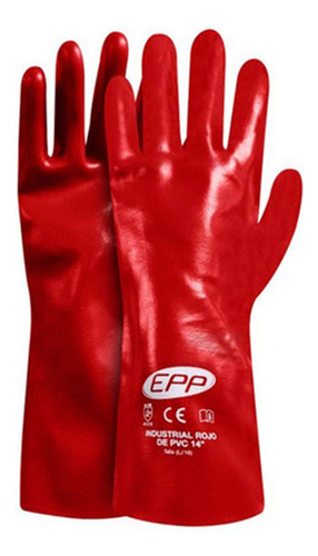 Guante Pvc Industrial Rojo 14  Epp