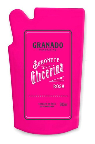 Refil Sabonete Líquido De Glicerina Granado Rosa 300ml