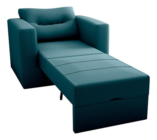 Sofá-cama Solteiro Marisol Suede Petróleo