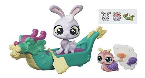 Littlest Pet Shop Ciudad Rides Bunny Y Caracol Barco.