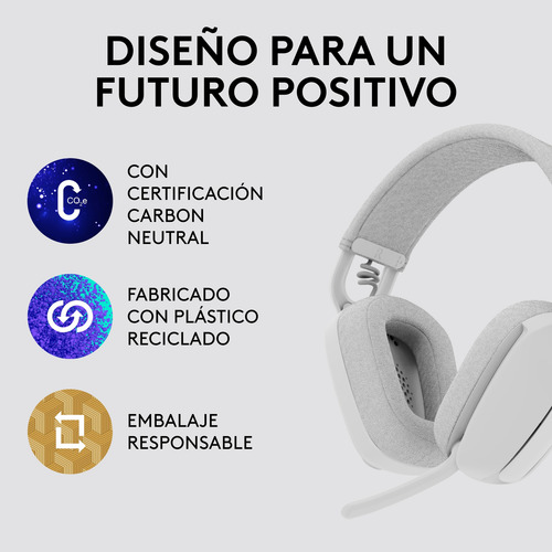 Logitech Zone Vibe 100 Headset Inalámbrico C Micrófono White