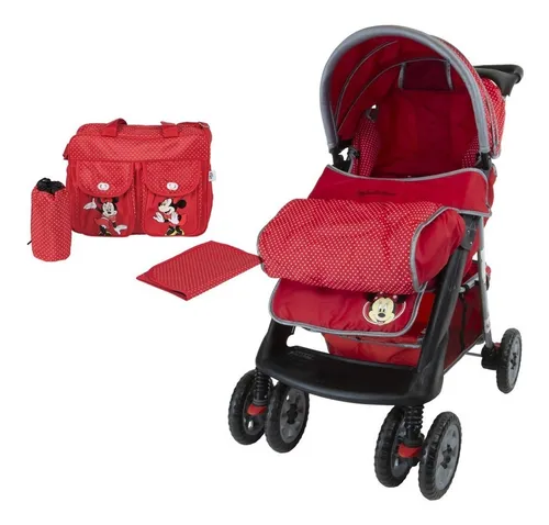 Cochecito Bebe Travel System Con Bolso Maternal Disney