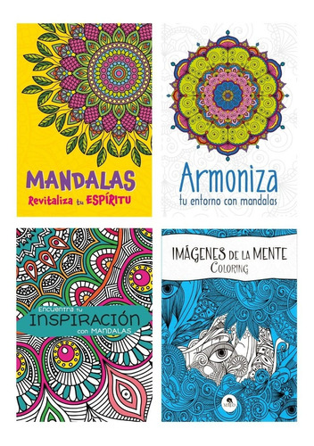 4 Libros Mandalas Iluminar Colorear Rélajate Medita Armoniza