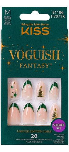 Kiss Uñas Postizas Navideñas Voguish Fantasy Nails- Snowman