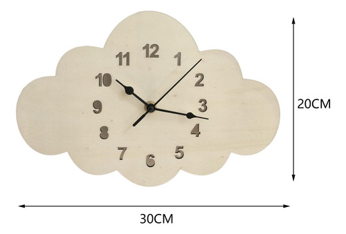 Reloj De Pared De Madera Con Forma De Nube, Reloj De Pared,