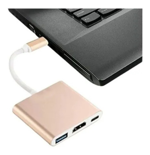 Adaptador Cab Tipo C Para Hdmi 4k Usb 3.0 Hub Macbook Air P