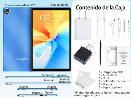 Tablet Teclast P25t 10.1 Hd 4gb+64gb Memoria Ram Android 12