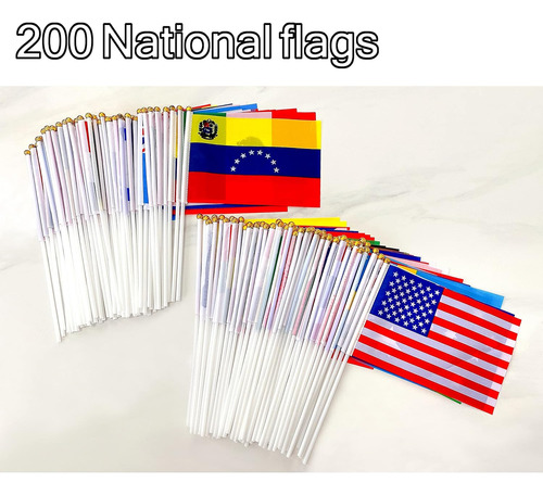 Weitbf 200 Países Bandeiras Internacionais Do Mundo Sma...