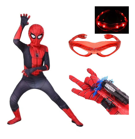 Disfraces Conjunto De Mono De Cosplay De Spiderman Con Gafas 