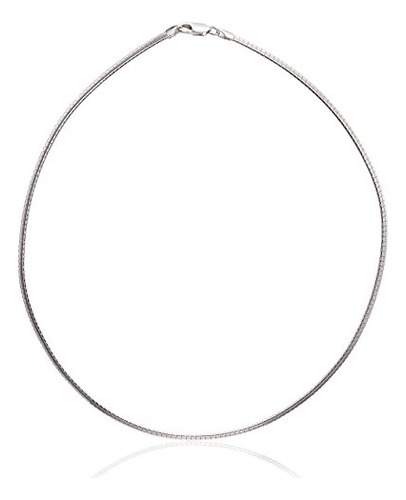 Plata De Ley Italiana 3 Mm De Cadena Sólido Omega Collar, 16