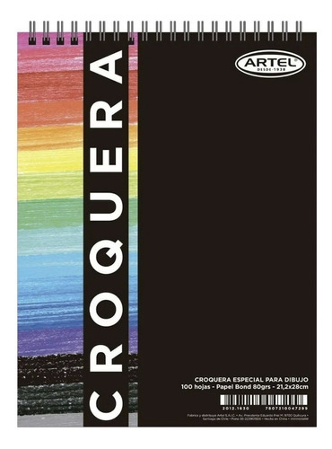 Croquera Papel Bond 80grs 100 Hojas Blancas 21x28 Cm Artel