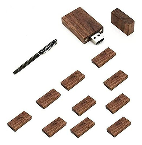 10 Unidad Rectangular Madera Nogal 2.0 3.0 Usb Flash Drive