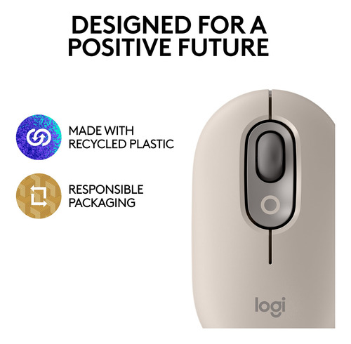 Mouse Sem Fio Logitech Pop Com Emojis Personalizáveis - Mist
