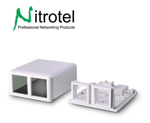 Cajetin Sobrepuesto Nitrotel 2 Puertos Rj-45 Para Jack Cat6