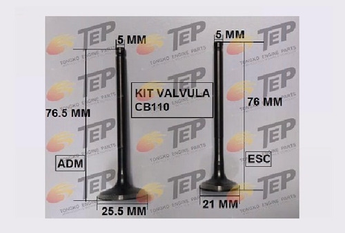 Kit Valvulas Adm Esc Cb110