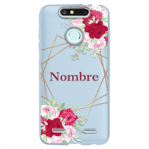 Funda Zte Uso Rudo Flores Personalizada Con Tu Nombre