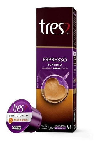 3embalagens C/ 10cáp 8g Cada Café Espresso Supremo 3corações
