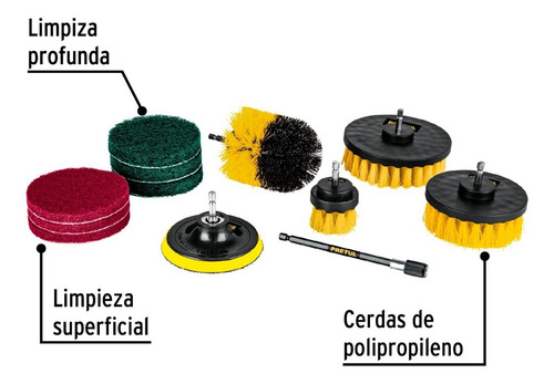 Juego 12 Accesorios Pretul De Limpieza Y Asentado Taladro