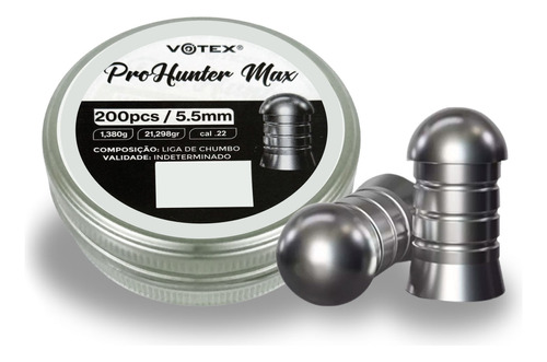 Chumbinho Alto Impacto Votex Pro Hunter Max 5.5mm 200un