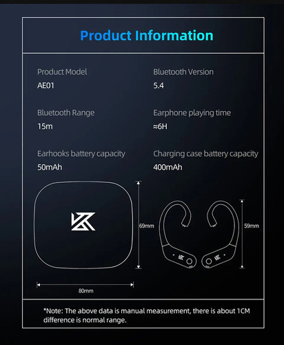 Módulo Bluetooth Kz Ae01 Con Gancho Para Orejas Qdc/s/c