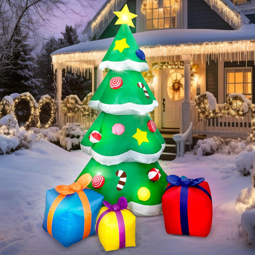 2.1m Bolsa Inflable Para Regalo Con Forma Árbol De Navidad
