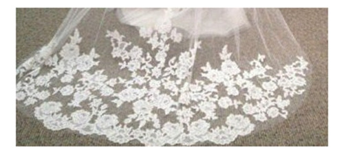 New Bordado Encaje Borde De Novia Velo De Novia Mantilla